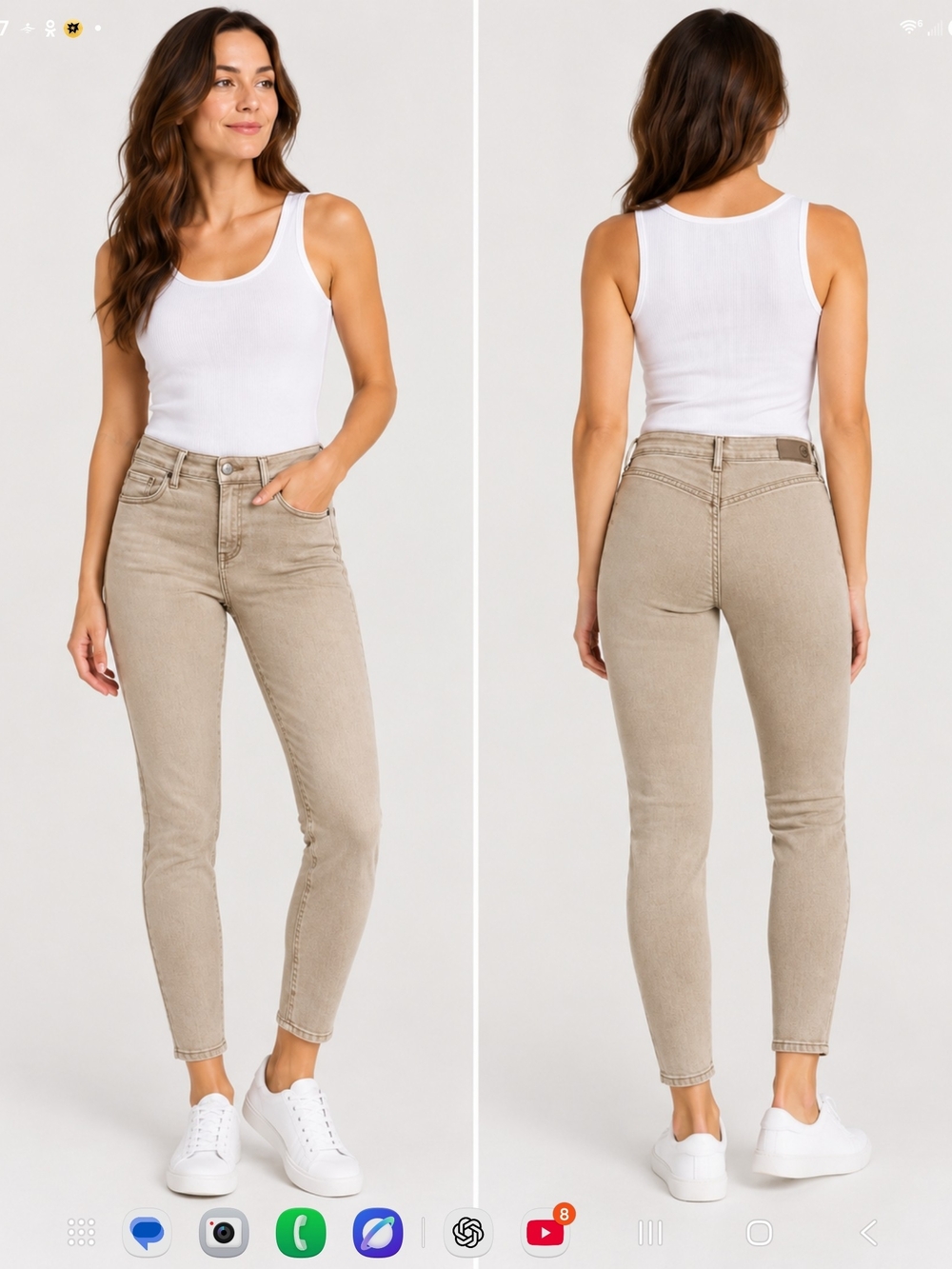 AG Adriano Goldschmied Skinny Jeans in Light Taupe